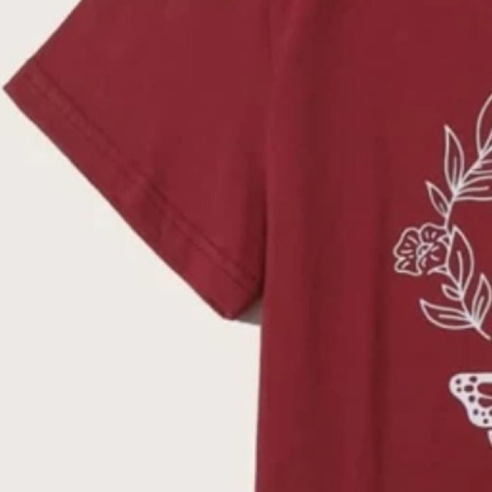 NEW Women’s Burgundy Cotton T-Shirt “Planting Seeds...” Slogan Tee - Picture 5 of 5